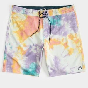 Billabong Purple and Orange Board Shorts Vibrant Swimwear